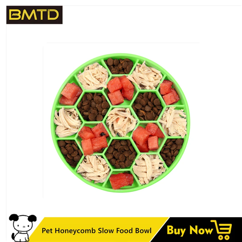 

Pet Dog Slow Feeder Puppy Silicone Suction Cup Honeycomb Slow Food Bowl Slow Down Eating Feeder Food Training Bowl
