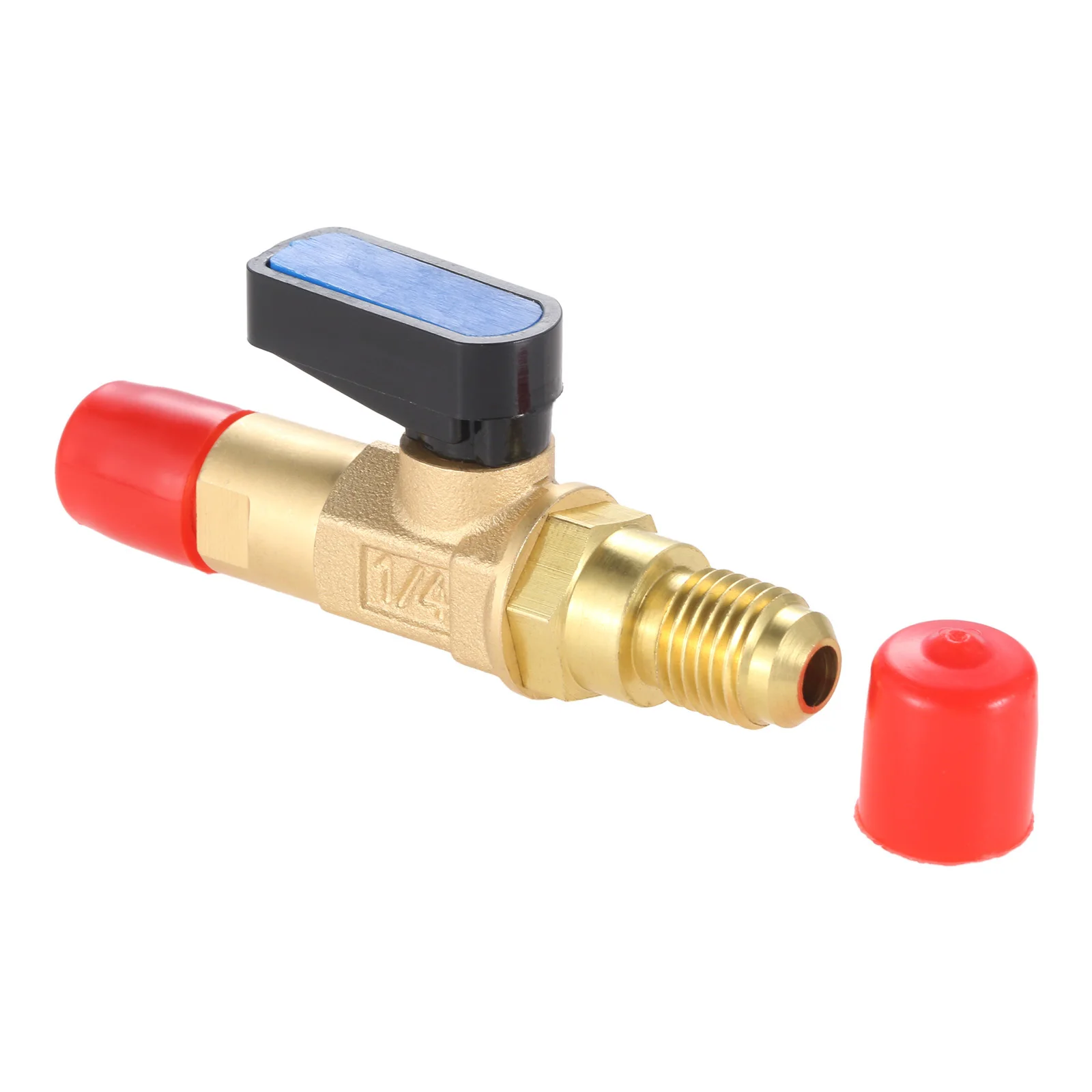 Refrigerant Ball Valve Adapter 1/4" SAE Adapter Air Conditioner Straight Shut-Off Valve for HVAC A/C Fit for R134A R22 R12 R410A images - 6