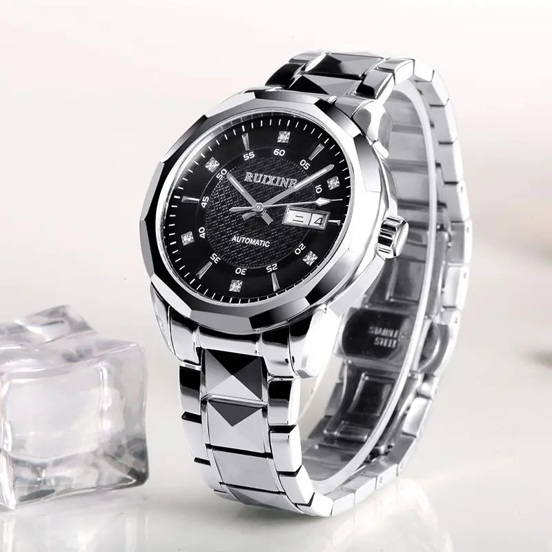 

Ruixine 2022 Japan Automatic Mechanical Watches Sapphire Glass Tungsten Steel Luxury Watch 5ATM Diamond Men Watches
