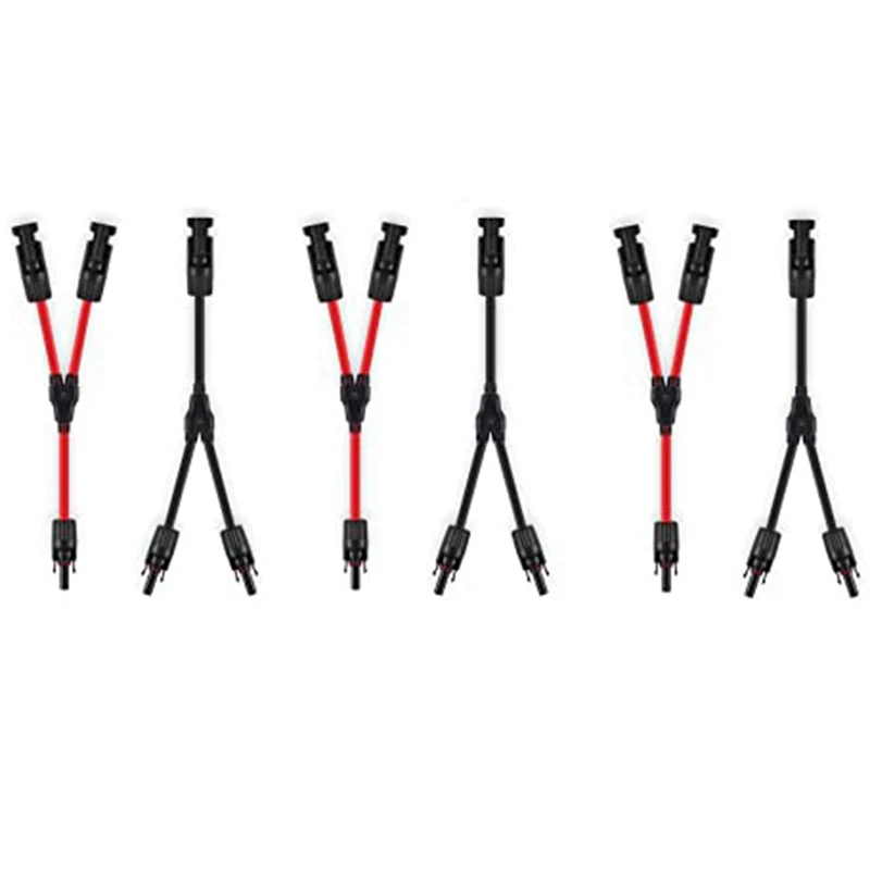 

4 Mm² Solar Cable Y-Distributor Accessories 3 Pair,1Y2 Solar Panel Y Plug 12AWG Y Plug Photovoltaic Cable Y Plug,1Y2 Plug
