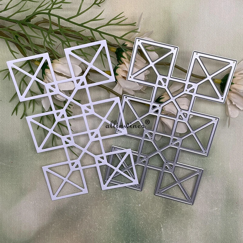 Новая квадратная сетчатая рамка металлические штампы для DIY скрапбукинг альбом