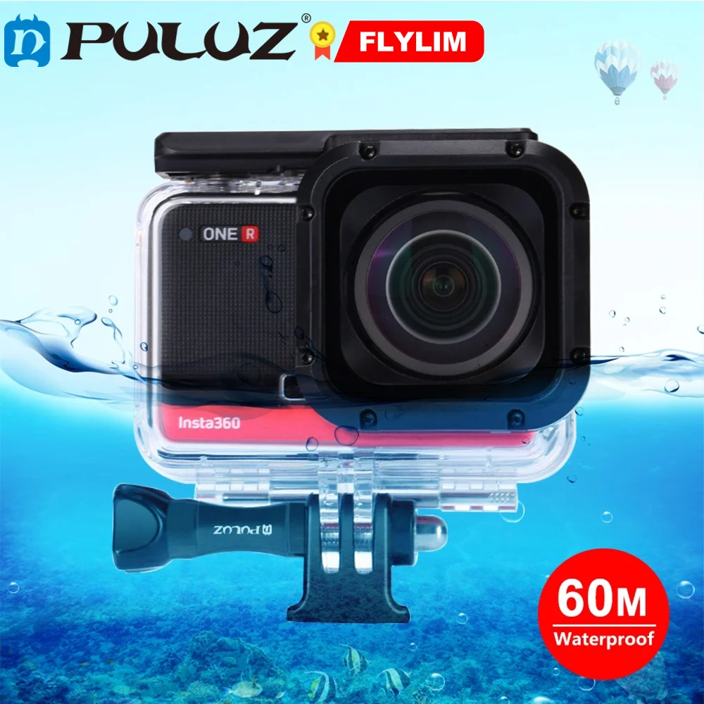 

PULUZ 60m Underwater Depth Diving Waterproof Camera Housing for Insta360 ONE R 1.0 inch Edition Diving Cover