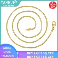 yanhui fashion 18krgp gold color 1mm snake chain necklace women accessories jewelry with 18krgp stamp choker necklace 40cm 75cm