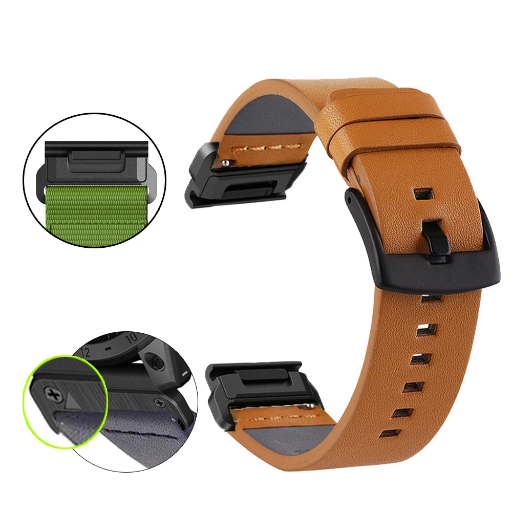 Sports leather Watch Bands For Garmin Fenix 7 7X 6 6X 5X/Epix Pro Gen 2/S70 47mm/Instinct 2X/Enduro3 QuickFit 26mm 22mm Strap