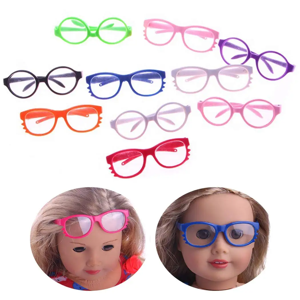 

Doll Glasses DIY Cute Doll Dressup Eyeglasses Toys Round Glasses Clothes Cosplay Party Classical Doll Reading Glass Accessories