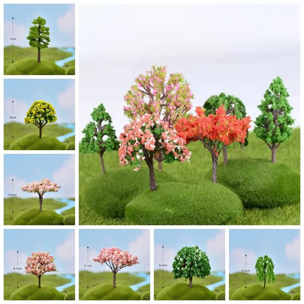 

1Pc Rural Style Mini Simulation Trees Landscape Creative Sakura Miniatures Kawaii Micro Figurines Yard Garden Decoration