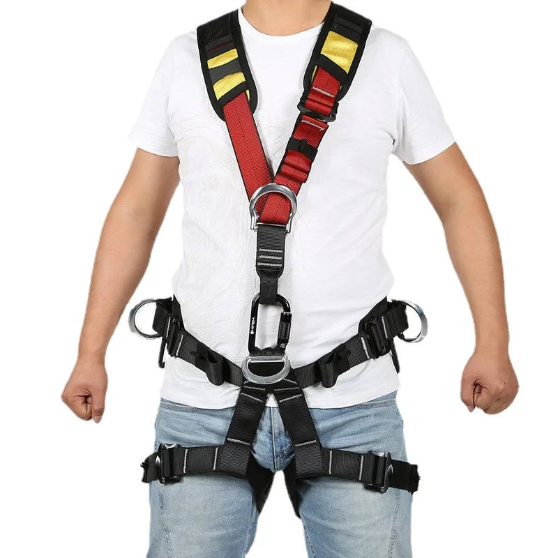 

1Pc Climbing Belt Mountaineering Safety Downhill Aerial Work Protection Equipment Outdoor Expansion Rappelling Fullbody Harness