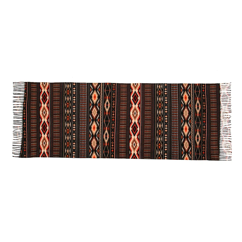 Кашемировый шарф с геометрическим ромбовидным рисунком зимний кисточками шаль