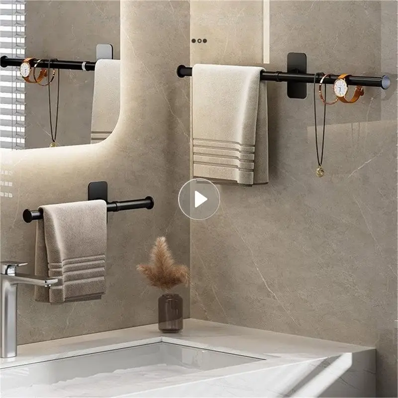 

Hanging Single Pole Without Punching Self-adhesive Innovative Design Quality Strong Adhesive Bracket Bathroom Decoration Durable