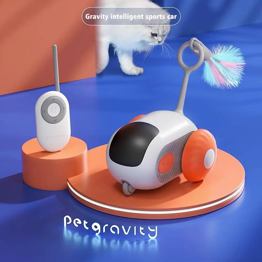 

Автоматическая гравитационная интеллектуальная интерактивная игрушка для кошек с дистанционным управлением, умная электрическая Интерактивная смешная игрушка для кошек, игрушка с пером и управлением, C M3Q7