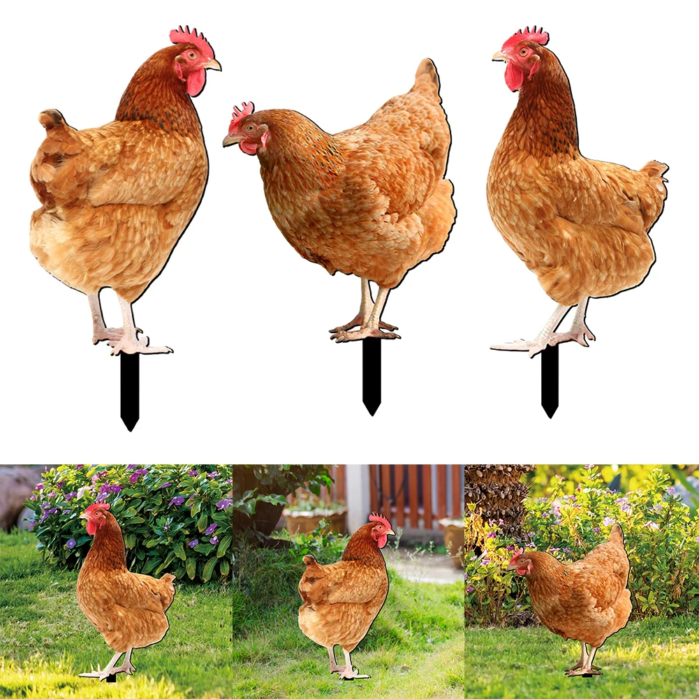 

1/3Pcs Chicken Fence Decor Statues Garden Farm Yard Resin Craft Chicken Hen Sculpture Outdoor Housewarming Yard Pool Ornament