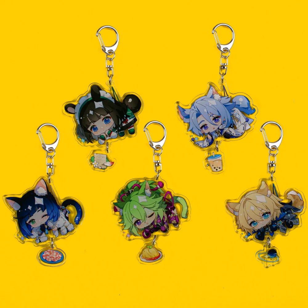 

Game Genshin Impact Keychain Kamisato Ayato Dainsleif Catherine Kuki Shiobu Ye Lan Cartoon Props Unisex Acrylic Keyring Pendant