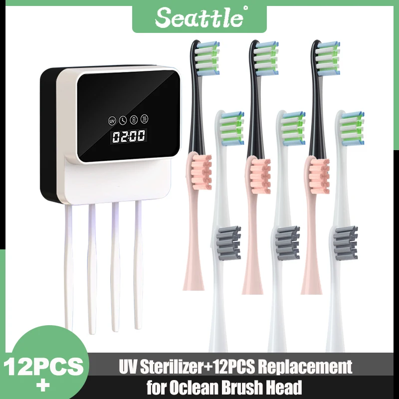 

12PCS Replacement Brush Heads For Oclean X/ X PRO/ Z1/ F1/ One/ Air 2 /SE DuPont Soft Sonic Electric With Toothbrush Sterilizer