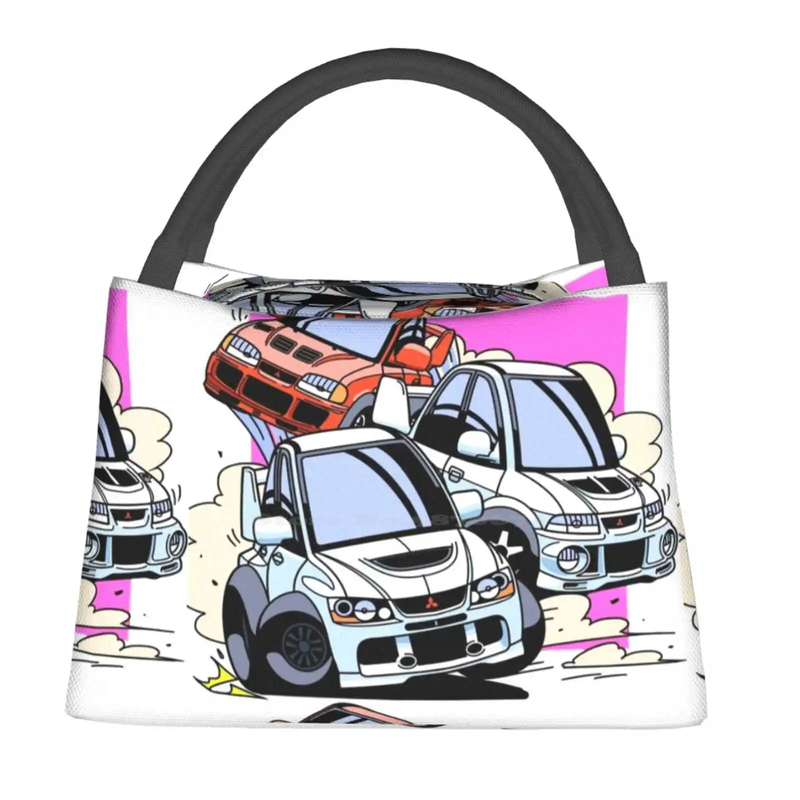 

Портативная сумка для ланча для семьи チョq Chibi Mitsubishi Lancer Evo изолированная сумка аниме манга Япония 80-90-х годов винтажная эстетика Vaporwave