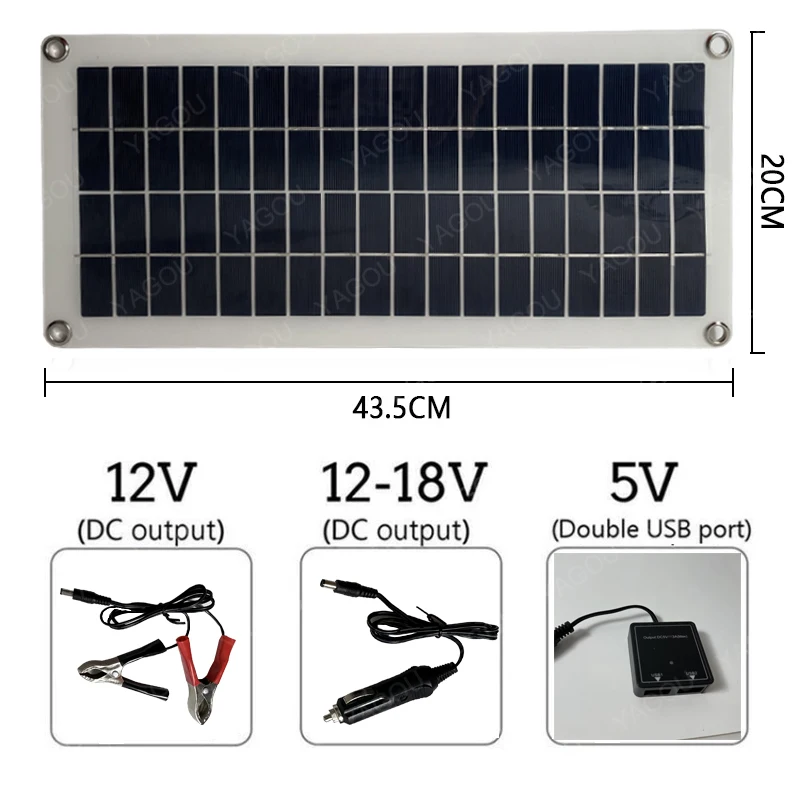 40w solar charger kit dual usb 125v dc waterproof outdoor portable emergency battery charging solar panels for phone car rv free global shipping