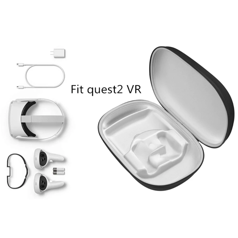 

Hard Carrying Case For Oculus Quest 2 Adjustable Head Elite Strap and Oculus Quest 2 All-in-one VR Headset Storage Bag M H8WD