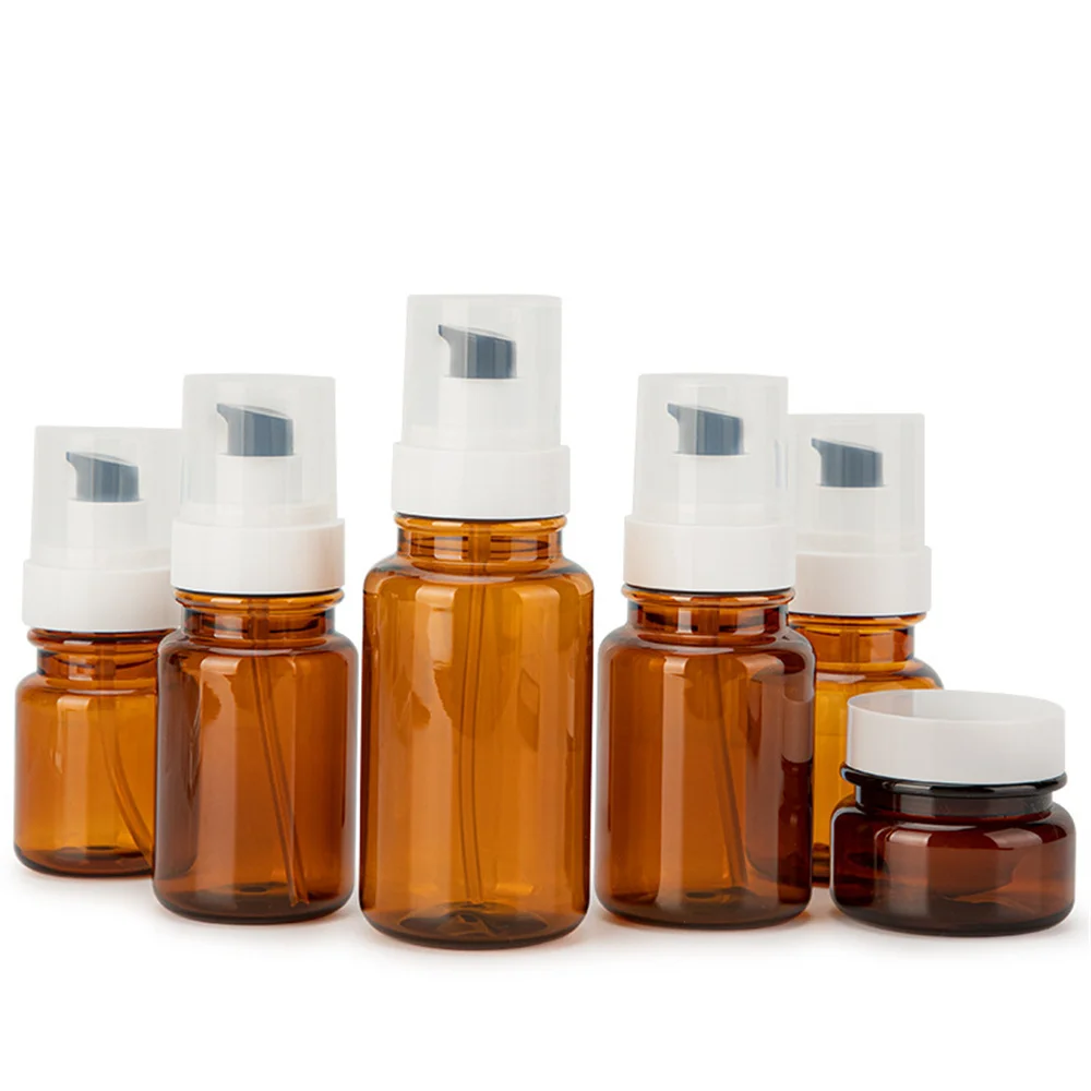 

30/40/60/80/100/120/170ml Refillable Press Pump Plastic Spray Bottle Empty Lotion Container Travel Shampoo Cosmetic Cream Bottle