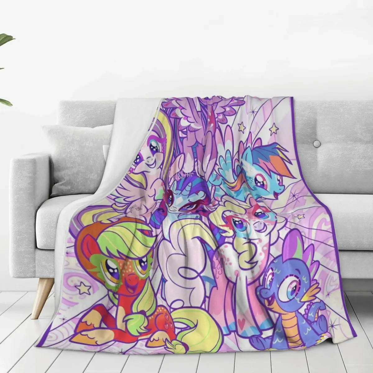 Теплое мягкое одеяло My Little Pony с рисунком аниме дорожное плюшевое узором уличное