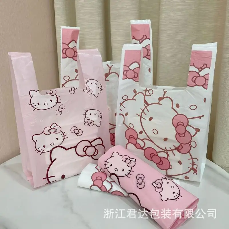

100Pcs New 2022 Kawaii Sanrioed Hello Kitty Cinnamoroll Anime Cartoon Cute Plastic Bags Dessert Accessories Bags Toys for Girls