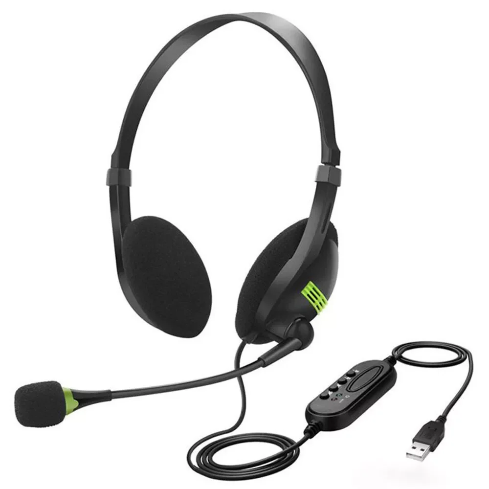 

Headset With Microphone Noise Cancelling Computer PC Headset Lightweight Wired Headphones For PC /Laptop/Mac/ School/Kids