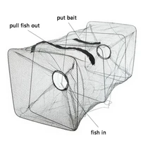 1 pc fishing net foldable portable dip net fish cage 10pcs 8cm soft lure squid artificial bait lures