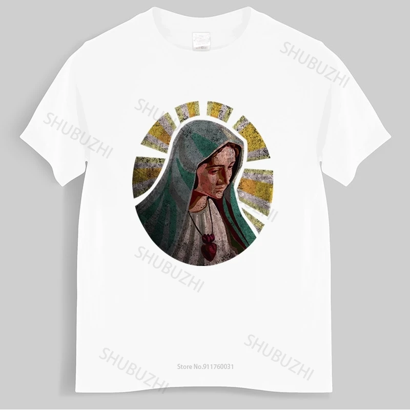 Летняя мужская футболка Святая Мария Футболка Мать Кровавый Христос Иисус