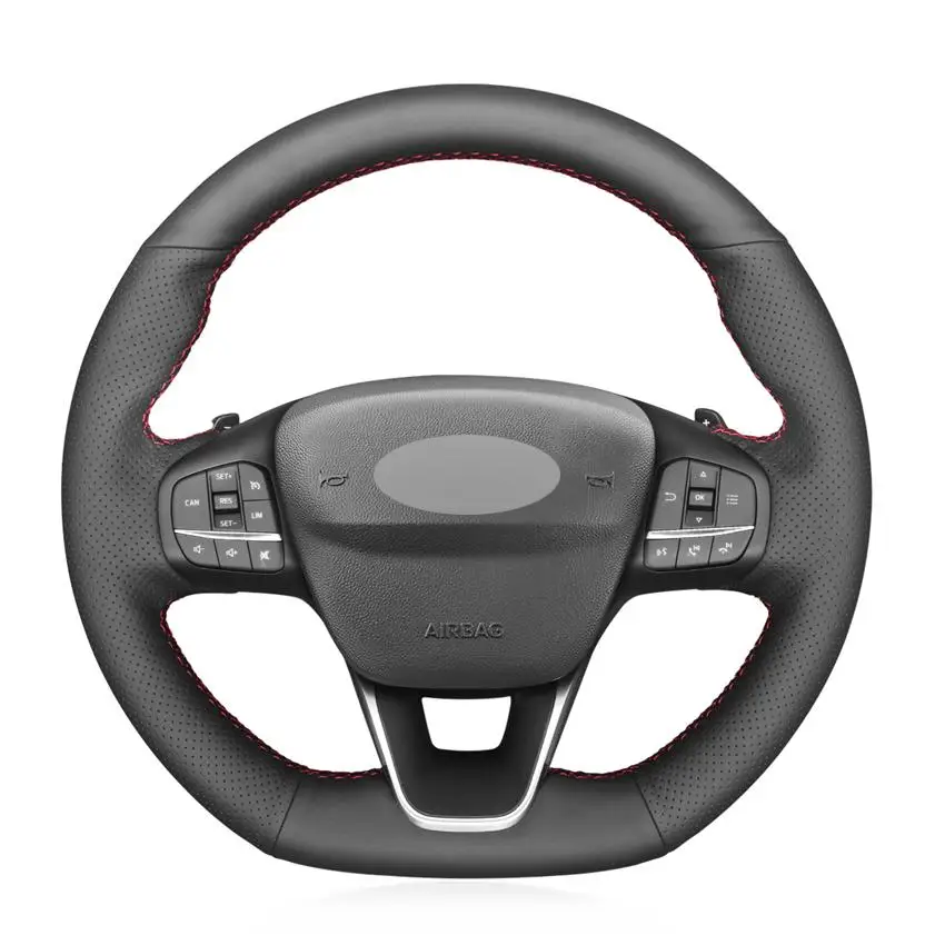 

Hand sewing Artificial Leather Car Steering Wheel Cover for Ford Focus 2018-2019 Focus ST 2019-2020 Fiesta ST 2019