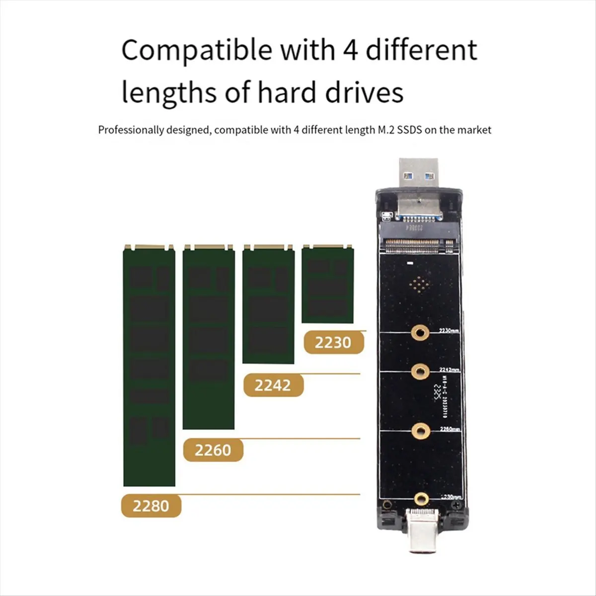 (A43I) Корпус для SSD M.2 с интерфейсом M.2 на USB 3.1 Gen 2 10 Гбитс, двойной интерфейс, встраиваемый, для NGFFNVME SSD, поддерживает двойной протокол NGFF NVME (art.: 3920dbcced188) - 3920dbcced188