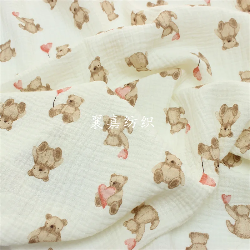 Новая двойная марля воздушный медведь детский хлопковый креп пижамы детские