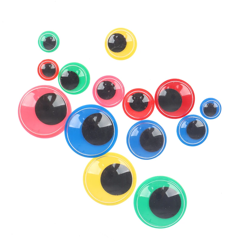 

100PCS Activity Eyes Moving Eyeball Plastic Eyes Scrapbook With Adhesive Sticker Child Animals Doll Toy Handmade DIY Crafts