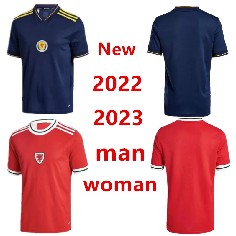 

New 2022 23 Wales National Team Scotland soccer jerseys BALE RAMSEY Football Shirt camisetas Red ALLEN VOKES WILSON men + woman