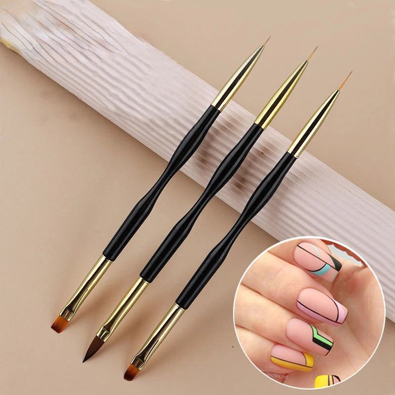 

3Pcs/Set Nail Art Liner Brush French Stripe 3D Tips Manicure Accessories Line Drawing Pen UV Gel Brushes Painting Tools