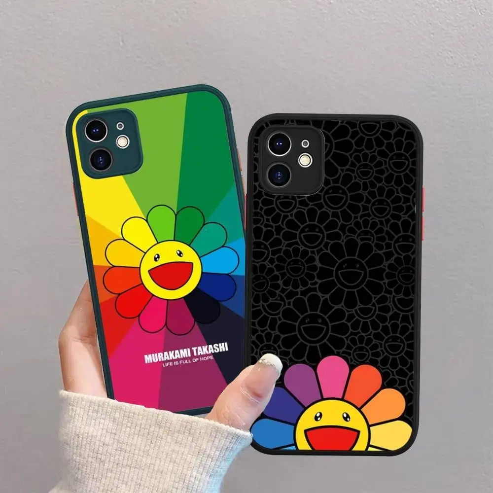 Фото Японский художественный чехол для телефона M-Murakami T-Takash для iPhone 16 15 14 11 12 13 Pro Max Plus 12 XS Max, матовая задняя крышка №5