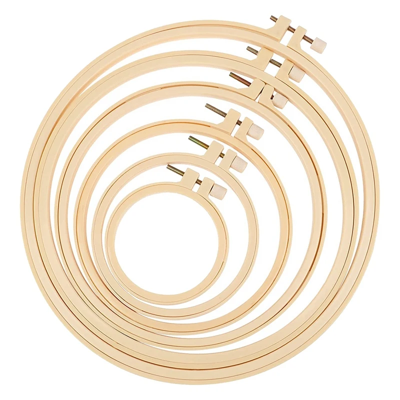 

6 Pcs Embroidery Hoops Plastic Circle Cross Stitch Hoop Ring For Home Ornaments Art Craft Handy Sewing