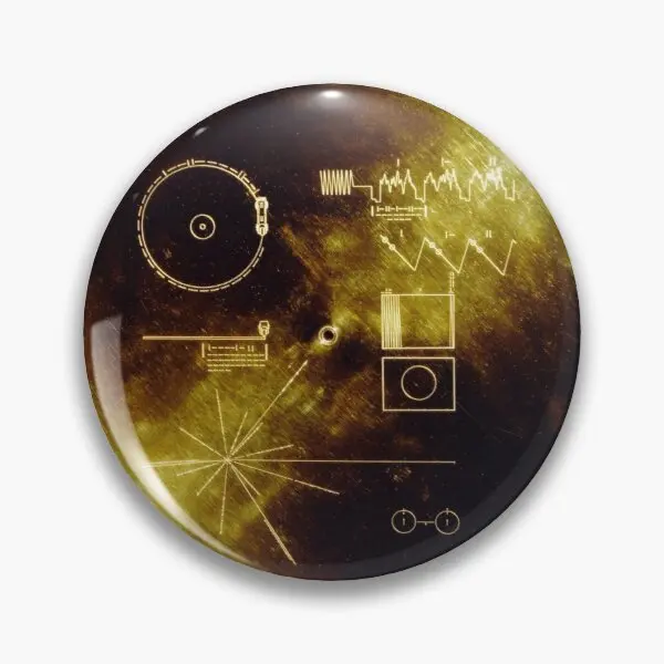 

The Voyager Golden Record Customizable Soft Button Pin Brooch Clothes Metal Creative Women Jewelry Lapel Pin Cute Lover Fashion