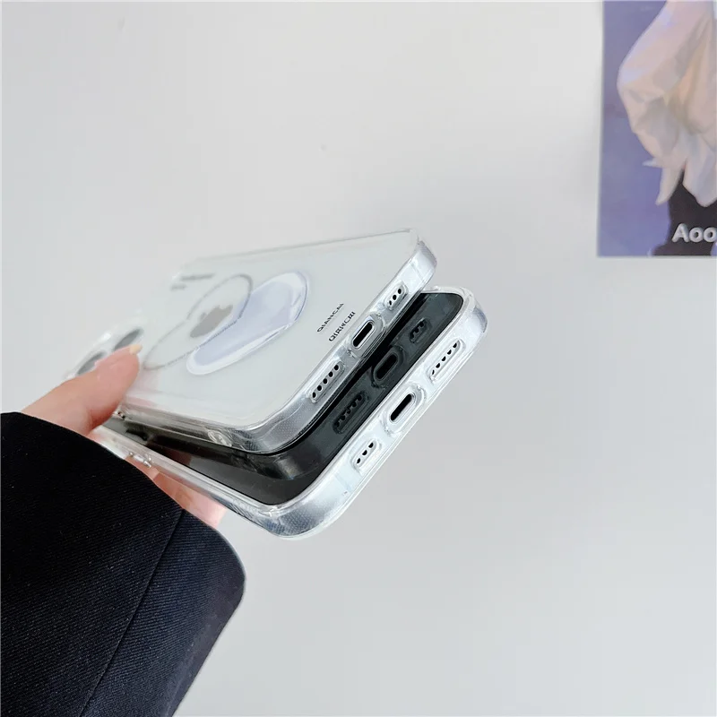 Ins-красивый и мягкий силиконовый чехол с серебряным рисунком сердца подходит для