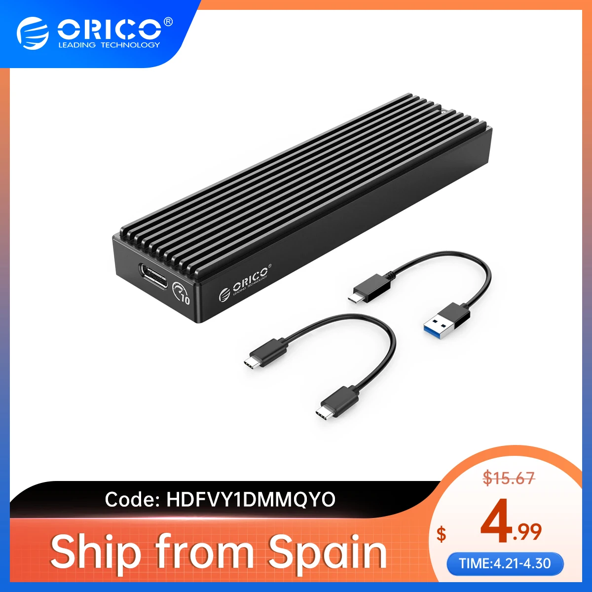 

Orico Aluminum M.2 NGFF/SATA SSD Enclosure 5Gbps Gen2 USB C Solid State Drive SSD Case Enclosure Laptop Computer Accessories