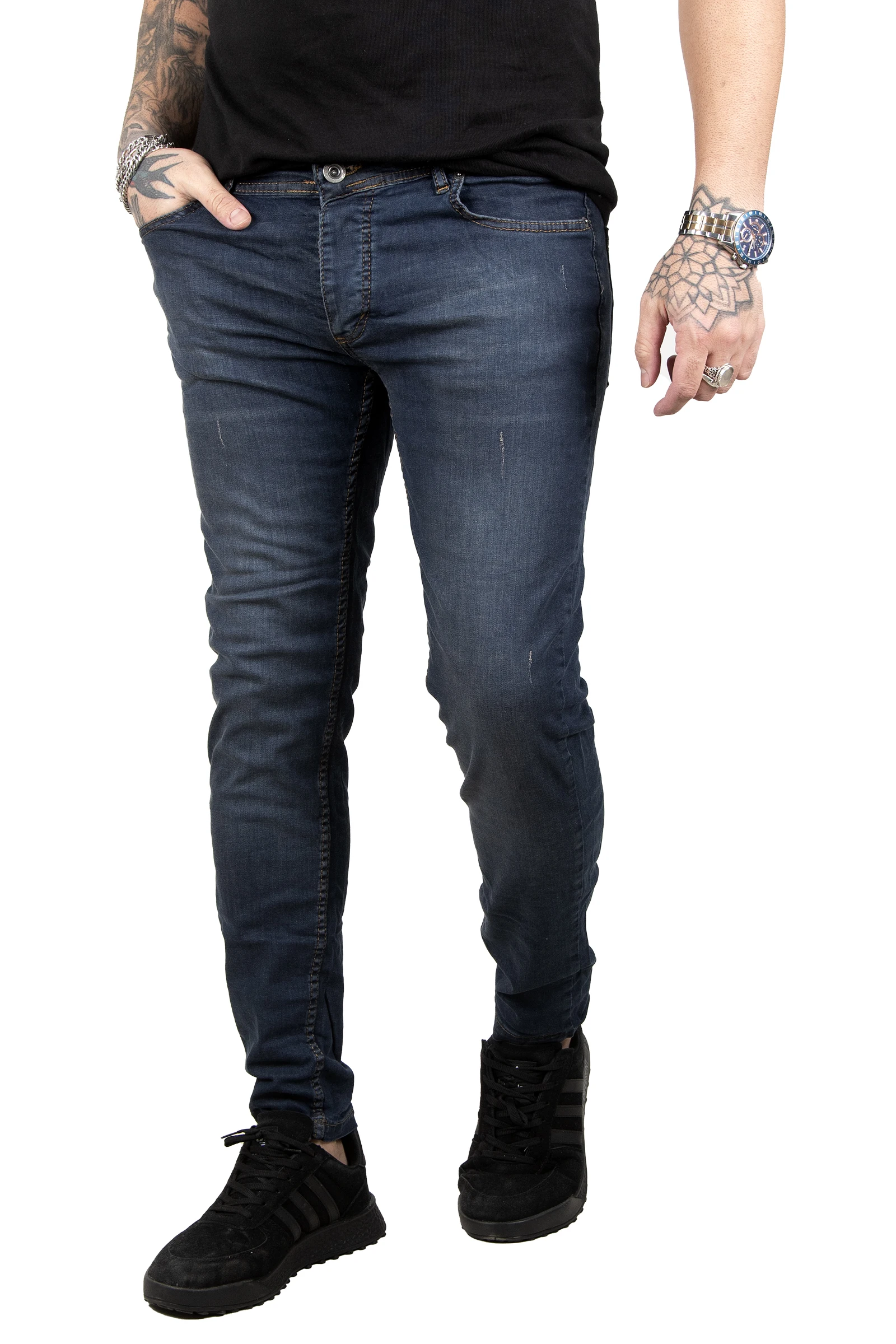 DeepSEA Lycra Narrow Cut Laser Taşlamalı Men 'S Jeans Pants 2305340