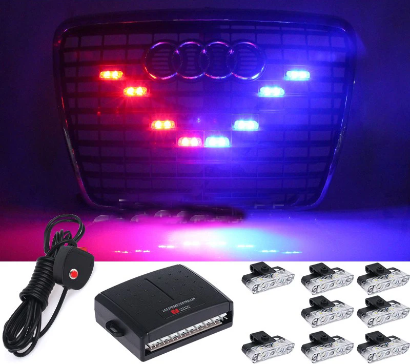 

8/16 в 1 светодиодные аварийные стробоскопы, беспроводная лампа для гриля, вспышка, сигнальная лампа для автомобиля, грузовика, внедорожника, полицейская мигалка 12 В