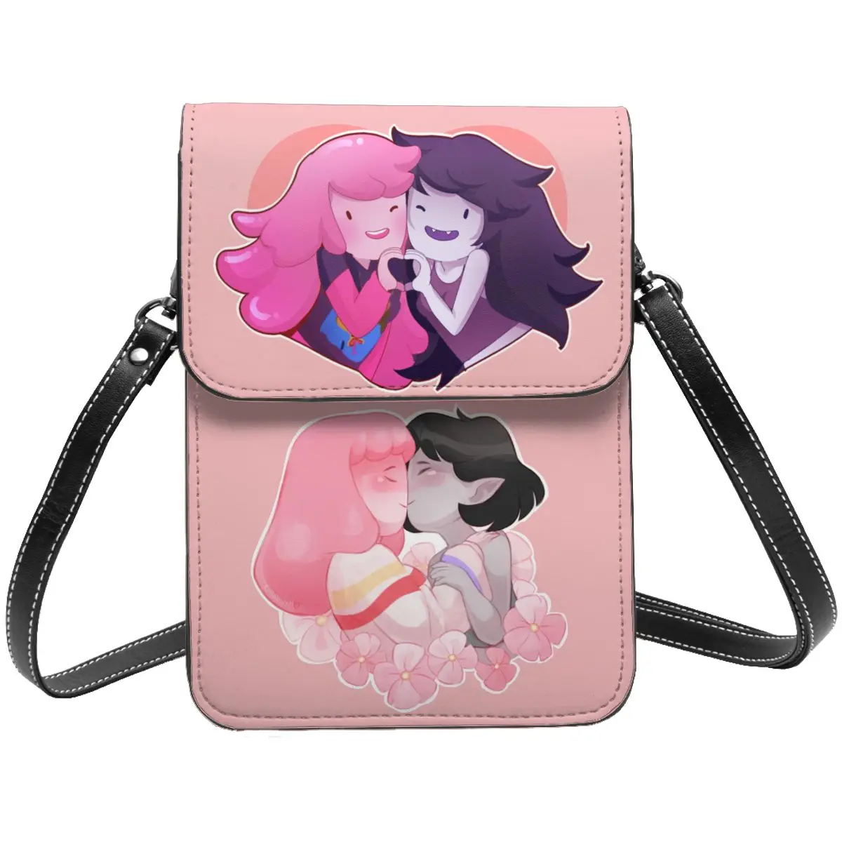 Princess Bubblegum Marceline Bubbline Cell Phone Purse Leather Card Case Stylish Woman Mini Shoulder Bag Durable