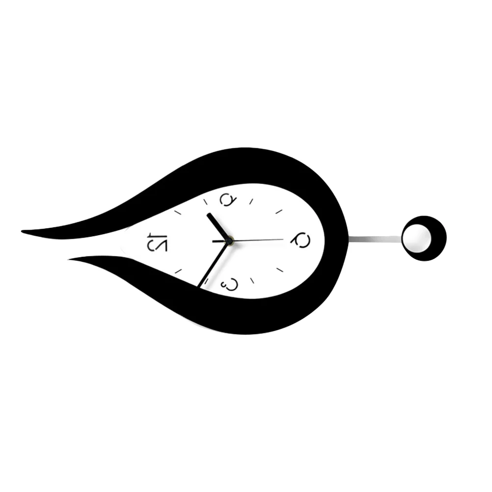 

Creative Wall Clock Acrylic Elegant Wonderful Swinging Wall Clock Drop Shape Wall Clock (Without)