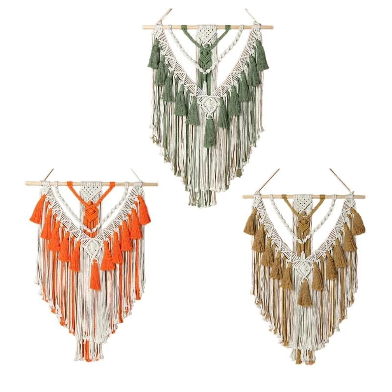 

Unique Handmade Macrame Tapestry Wall Decoration with Colorful Cotton Rope