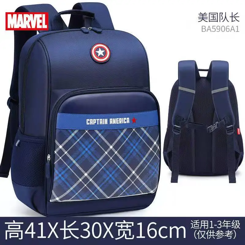 2022 new comfortable breathable Disney Iron Man children's backpack, 100% original Disney Captain USA schoolbag
