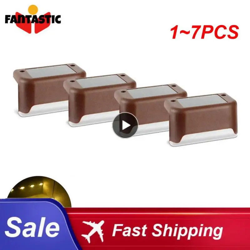 

1~7PCS Outdoor Stair Solar Light Waterproof Garden Step Lamp Fence Pathway Yard Patio Garden Decor Lawn LED LightingWarm Light