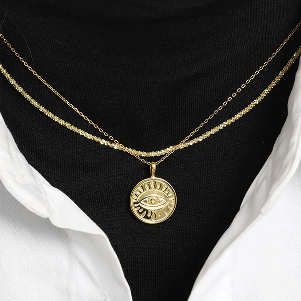 Цепочка с подвеской в виде глаза из серебра 925 пробы