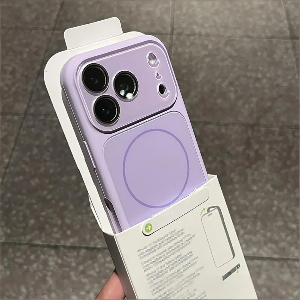 Фото Оригинальный жидкий силиконовый магнитный чехол для iPhone 17, 16, 15, 14, 13 Pro Max, 17 Pro с защитой стеклянных линз Magsafe, мягкая задняя крышка, чехол на айфон 17 15 про макс №4