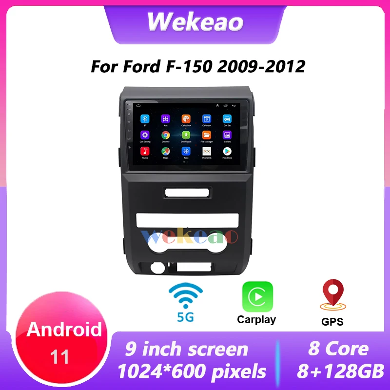 

Wekeao 2 Din Android 11 9.0 Inch Car Radio For Ford F-150 2009-2012 Autoradio Bluetooth Multimedia Player Carplay