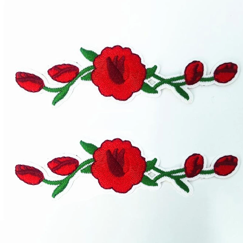 2 шт. патчи с цветком розы вышивка Приклеивание утюгом аппликация для рукоделия