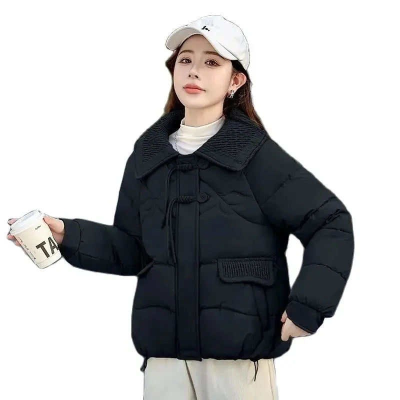 Двухслойная Женская куртка Xiaoxiangfeng с кукольным воротником подкладка из хлопка