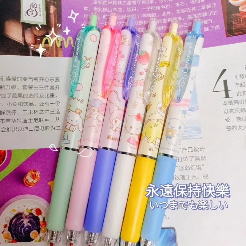 

Kawaii Sanrioed Anime Cartoon series HelloKitty Cinnamoroll Kuromi cute Fashion creative 0.5mm neutral press student writing pen